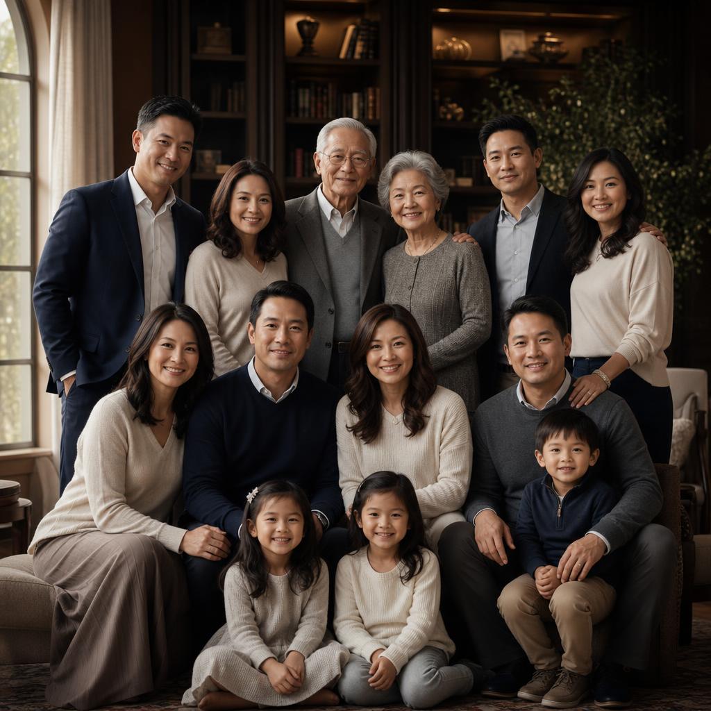 Sample Family Reunion memorial portrait — Multi-generation tribute