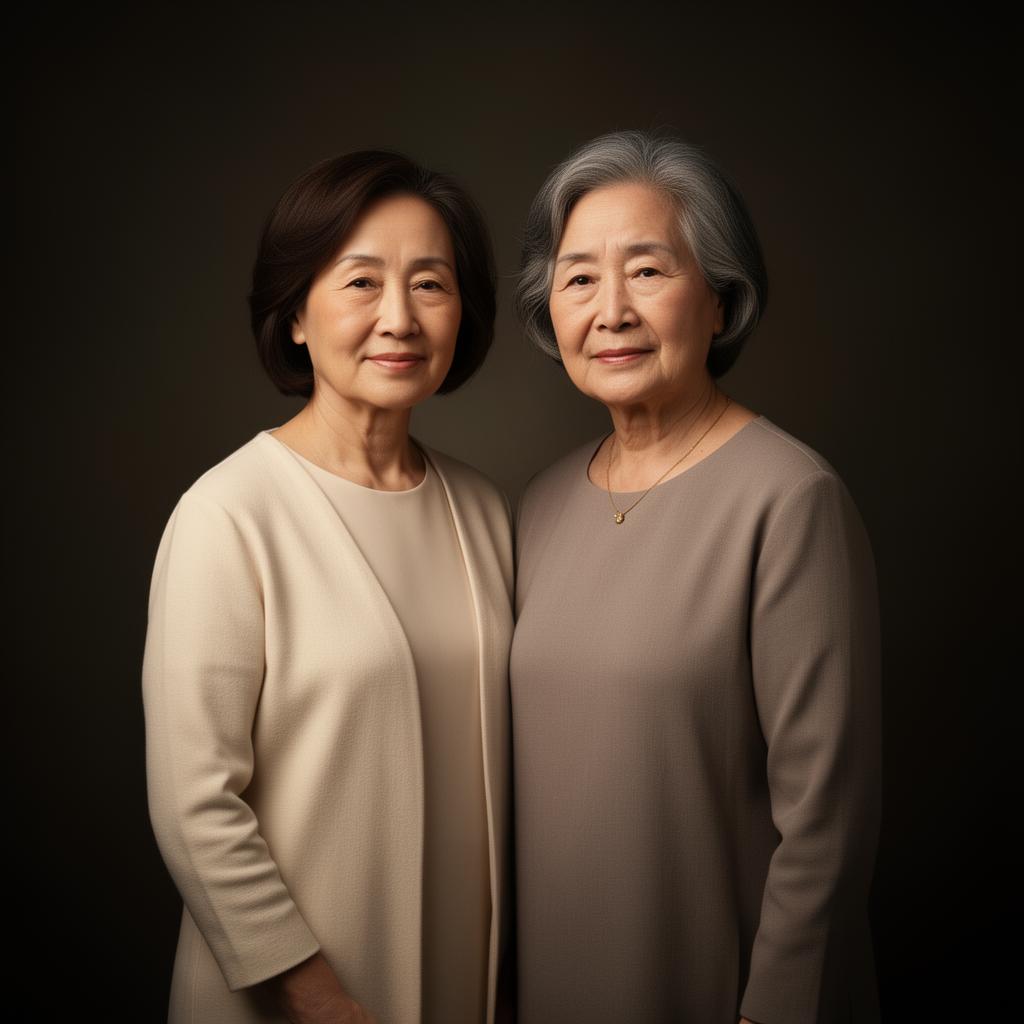 Sample Natural Memorial memorial portrait — Daughter & late mother